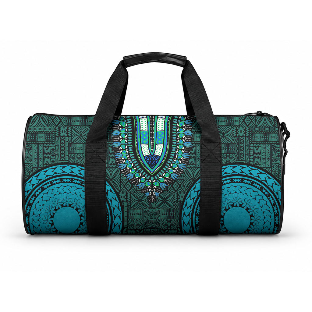 African Dashiki With Tapa Pattern - Teal Duffle Bag LT9 One size Teal - Polynesian Pride