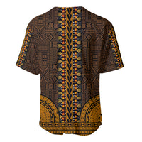 African Dashiki Baseball Jersey With Tapa Pattern - Gold LT9 - Polynesian Pride