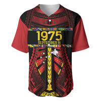 Independen Stet bilong Papua Niugini 1975 Baseball Jersey Red Tribal Papua New Guinea Province Flag LT9 Red - Polynesian Pride