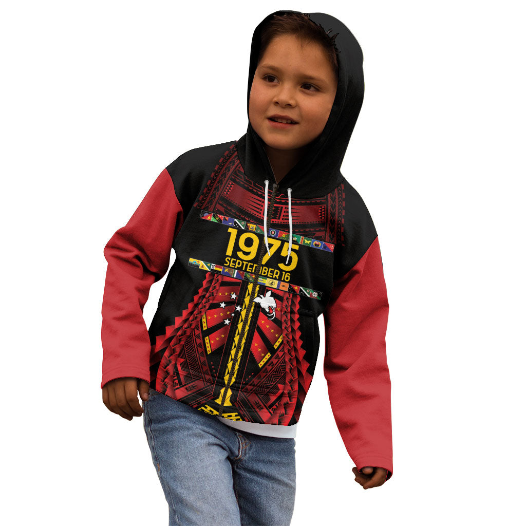 Independen Stet bilong Papua Niugini 1975 Kid Hoodie Red Tribal Papua New Guinea Province Flag LT9 - Polynesian Pride