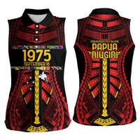 Independen Stet bilong Papua Niugini 1975 Women Sleeveless Polo Shirt Red Tribal Papua New Guinea Province Flag LT9 - Polynesian Pride