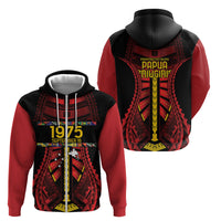 Independen Stet bilong Papua Niugini 1975 Zip Hoodie Red Tribal Papua New Guinea Province Flag LT9 - Polynesian Pride