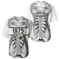 Independen Stet bilong Papua Niugini 1975 Baseball Jersey White Tribal Papua New Guinea Province Flag LT9 - Polynesian Pride