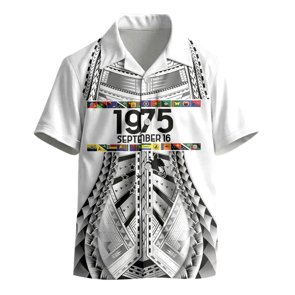 Independen Stet bilong Papua Niugini 1975 Kid Hawaiian Shirt White Tribal Papua New Guinea Province Flag LT9 - Polynesian Pride