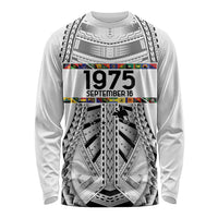 Independen Stet bilong Papua Niugini 1975 Long Sleeve Shirt White Tribal Papua New Guinea Province Flag LT9 Unisex White - Polynesian Pride