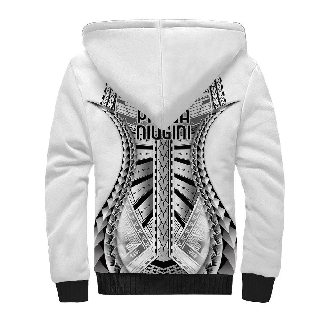 Independen Stet bilong Papua Niugini 1975 Sherpa Hoodie White Tribal Papua New Guinea Province Flag LT9 - Polynesian Pride