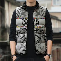 Independen Stet bilong Papua Niugini 1975 Sleeveless Puffer Jacket White Tribal Papua New Guinea Province Flag LT9 - Polynesian Pride