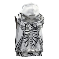 Independen Stet bilong Papua Niugini 1975 Sleeveless Zip Hoodie White Tribal Papua New Guinea Province Flag LT9 - Polynesian Pride