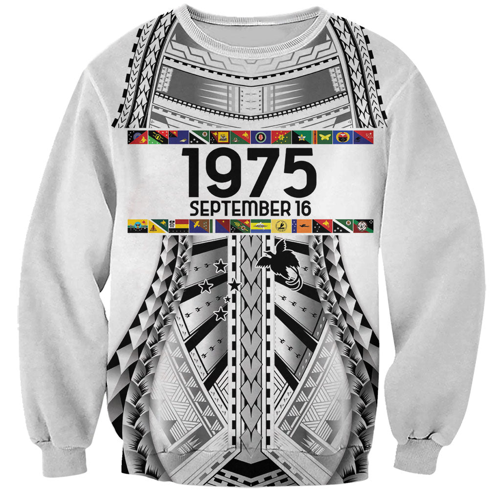 Independen Stet bilong Papua Niugini 1975 Sweatshirt White Tribal Papua New Guinea Province Flag LT9 Unisex White - Polynesian Pride