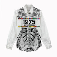 Independen Stet bilong Papua Niugini 1975 Women Casual Shirt White Tribal Papua New Guinea Province Flag LT9 - Polynesian Pride