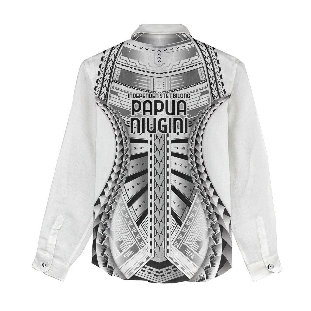 Independen Stet bilong Papua Niugini 1975 Women Casual Shirt White Tribal Papua New Guinea Province Flag LT9 - Polynesian Pride