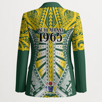 Cook Islands 1965 National Pride Blazer Green Yellow Tribal Pattern LT9 - Polynesian Pride