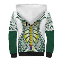 Cook Islands 1965 National Pride Sherpa Hoodie White Tribal Pattern LT9 - Polynesian Pride
