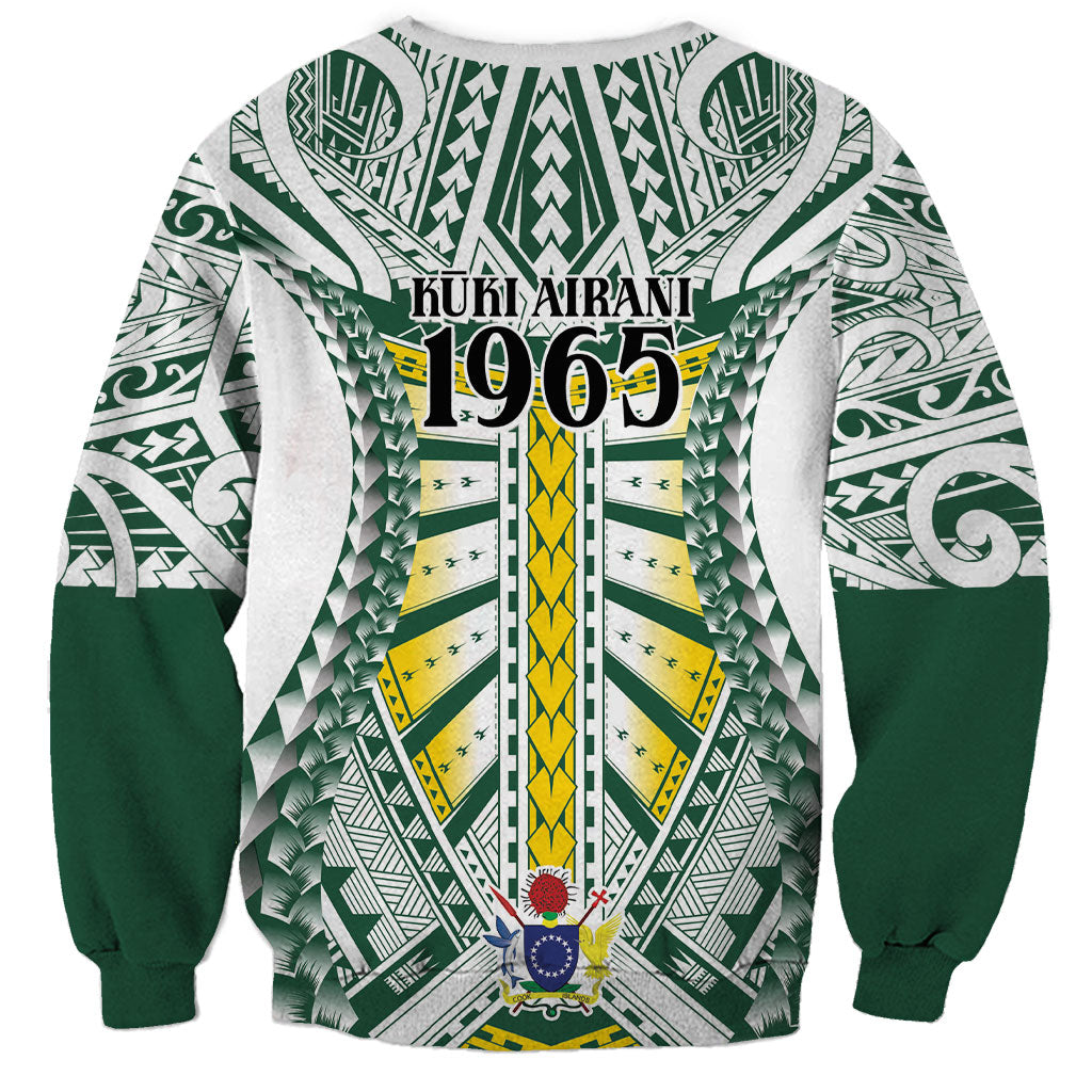 Cook Islands 1965 National Pride Sweatshirt White Tribal Pattern LT9 - Polynesian Pride