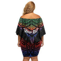Personalised New Caledonia All Saints Day Family Matching Off Shoulder Short Dress and Hawaiian Shirt Candle Light with Polynesian Style LT9 - Polynesian Pride