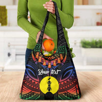 Personalised New Caledonia All Saints Day Grocery Bag Candle Light with Polynesian Style