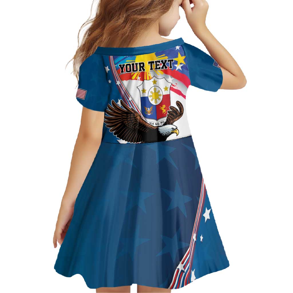 Personalized Filipino-American Family Matching Off Shoulder Maxi Dress and Hawaiian Shirt The Eight-Rayed Sun with Bald Eagle