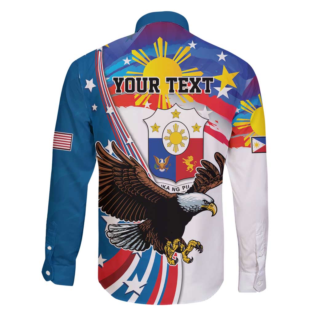 Personalized Filipino-American Family Matching Short Sleeve Bodycon Dress and Hawaiian Shirt The Eight-Rayed Sun with Bald Eagle