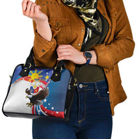 Personalized Filipino-American Shoulder Handbag The Eight-Rayed Sun with Bald Eagle