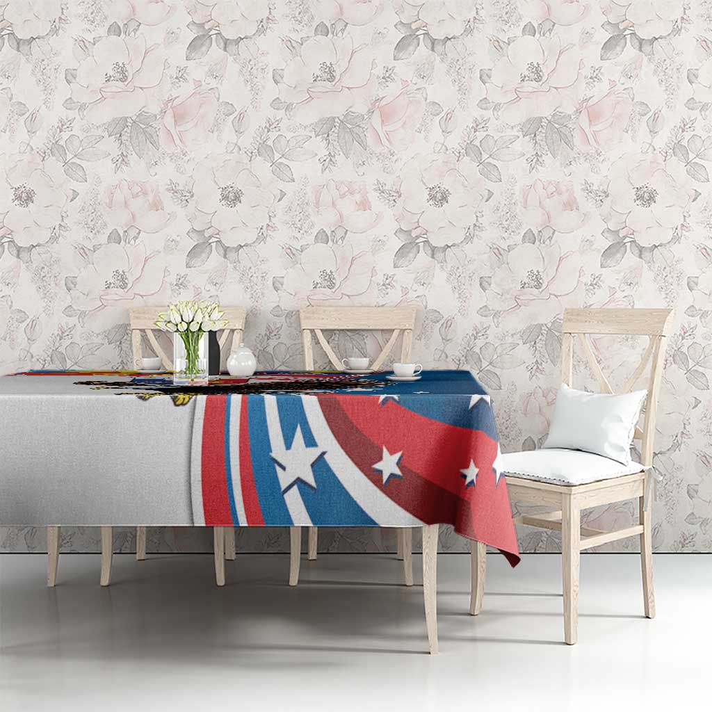 Personalized Filipino-American Tablecloth The Eight-Rayed Sun with Bald Eagle