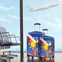 Personalized Filipino-American Luggage Cover Philippines Coat Of Arms with Bald Eagle