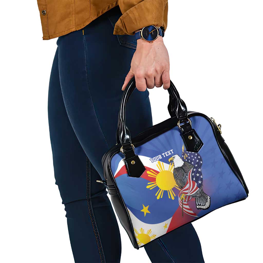 Personalized Filipino-American Shoulder Handbag Philippines Coat Of Arms with Bald Eagle