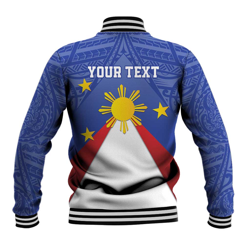 Personalized Pilipinas Eight-Rayed Sun Baseball Jacket Philippines Map With Polynesian Style