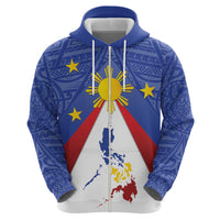 Personalized Pilipinas Eight-Rayed Sun Hoodie Philippines Map With Polynesian Style