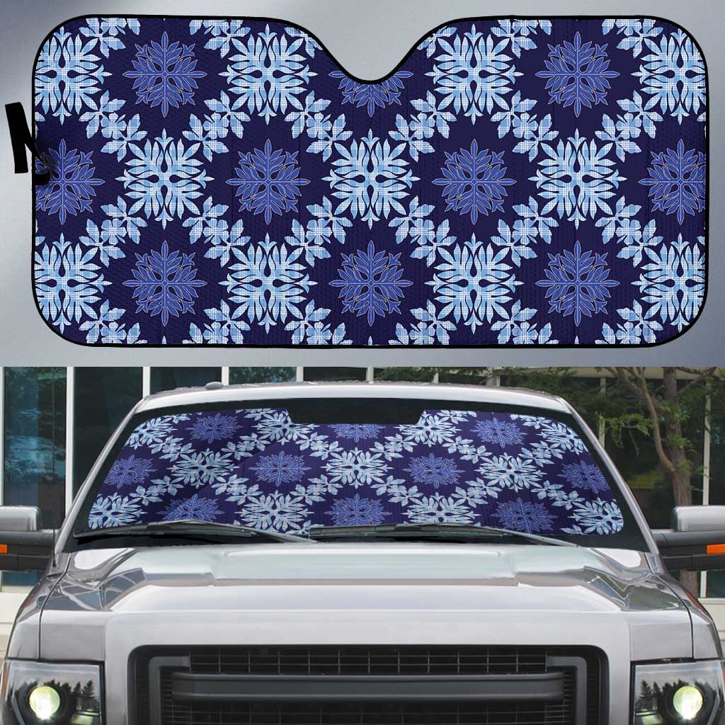 Palaka Hawaiian Quilt Seamless Pattern Auto Sun Shade - Polynesian Pride