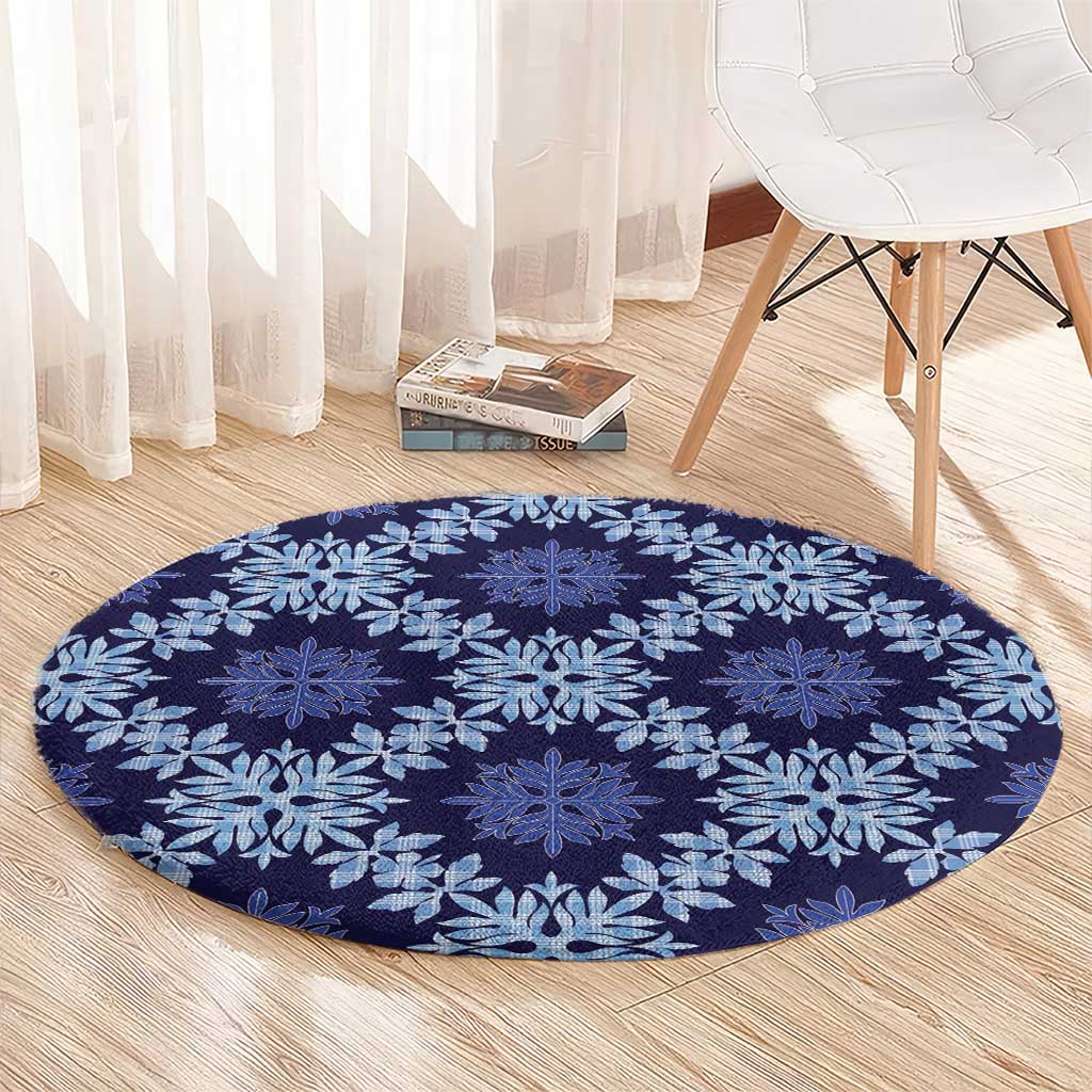 Palaka Hawaiian Quilt Seamless Pattern Round Carpet - Polynesian Pride