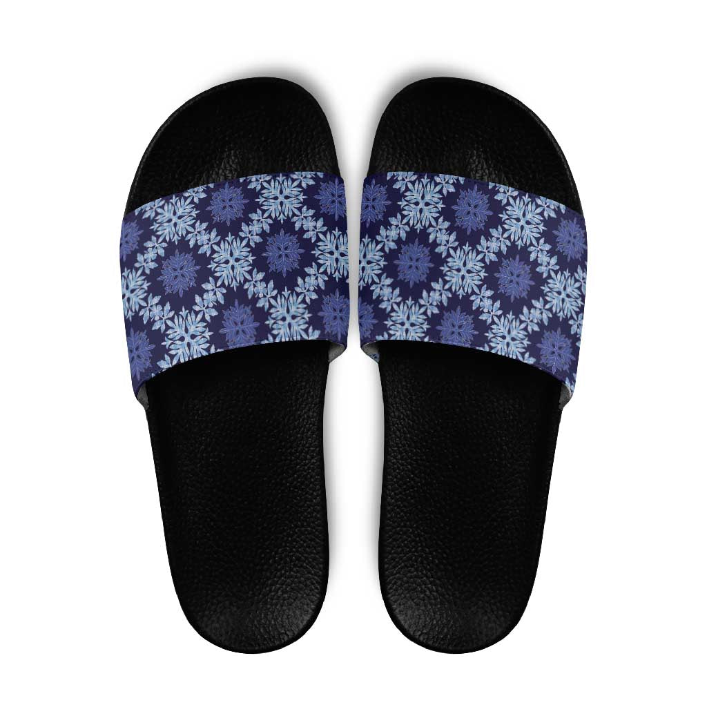 Palaka Hawaiian Quilt Seamless Pattern Slide Sandals - Polynesian Pride