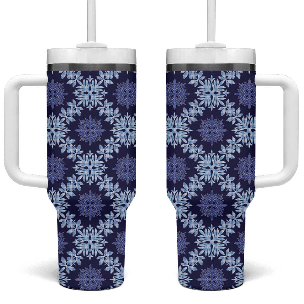 Palaka Hawaiian Quilt Seamless Pattern Tumbler With Handle - Polynesian Pride