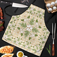 Squares Maile Leaf Apron Beige Palaka Hawaiian Quilt Pattern - Polynesian Pride