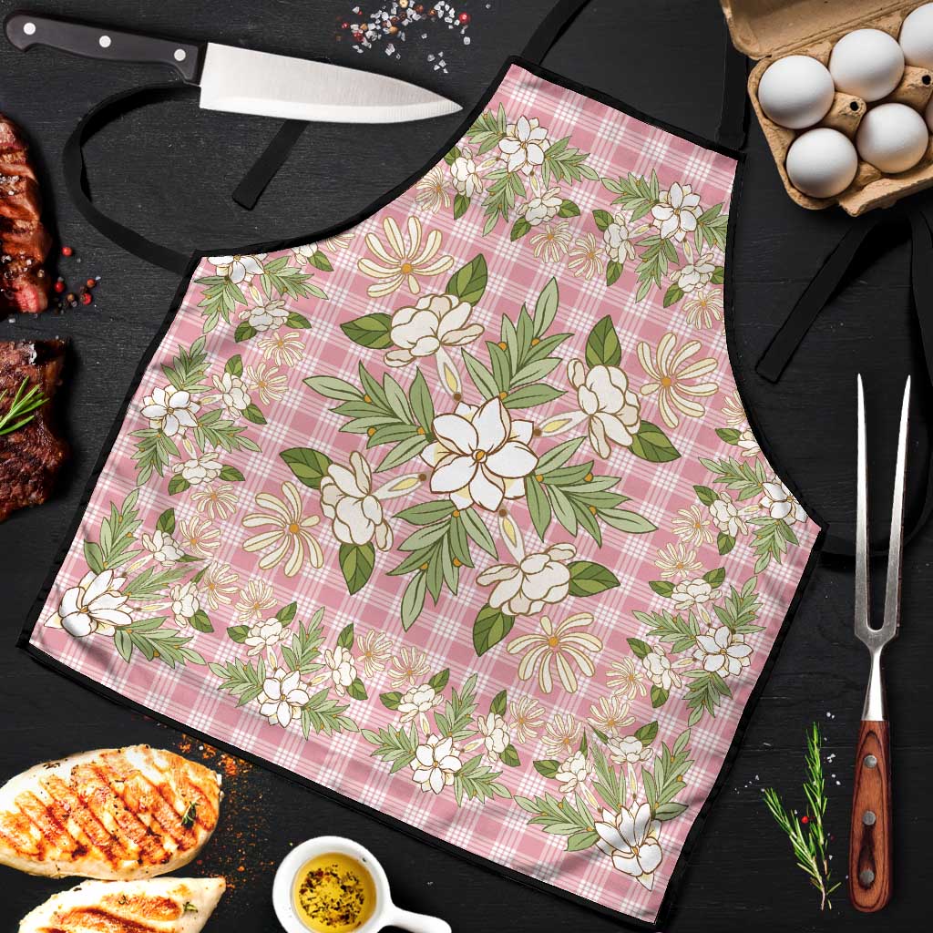 Squares Maile Leaf Apron Pink Palaka Hawaiian Quilt Pattern - Polynesian Pride