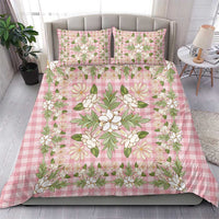 Squares Maile Leaf Bedding Set Pink Palaka Hawaiian Quilt Pattern - Polynesian Pride