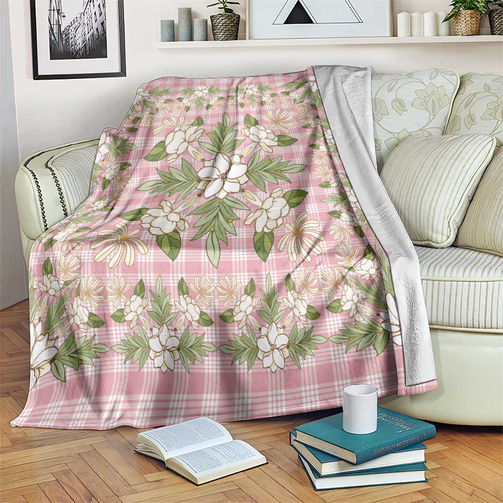 Squares Maile Leaf Blanket Pink Palaka Hawaiian Quilt Pattern - Polynesian Pride
