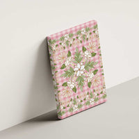 Squares Maile Leaf Canvas Wall Art Pink Palaka Hawaiian Quilt Pattern - Polynesian Pride