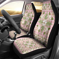 Squares Maile Leaf Car Seat Cover Pink Palaka Hawaiian Quilt Pattern - Polynesian Pride