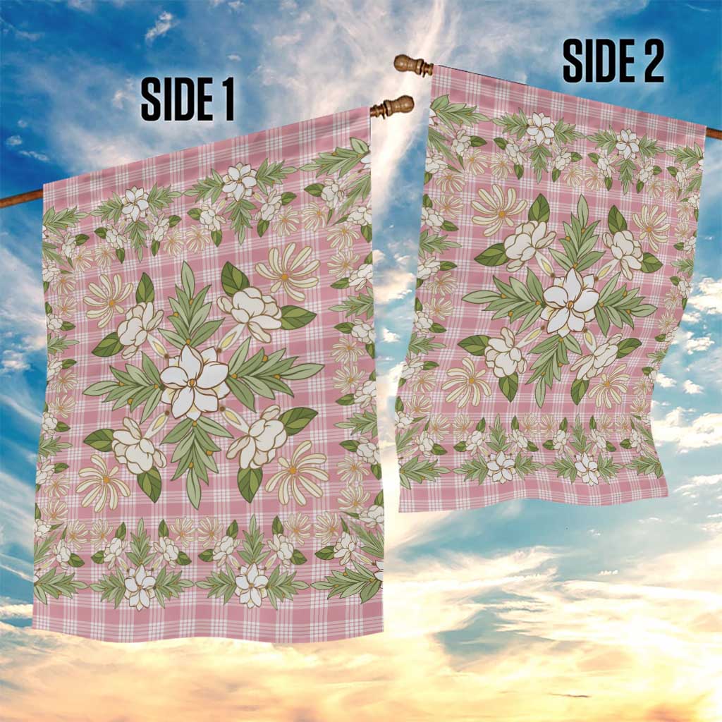 Squares Maile Leaf Garden Flag Pink Palaka Hawaiian Quilt Pattern - Polynesian Pride