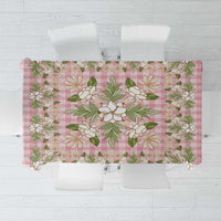 Squares Maile Leaf Tablecloth Pink Palaka Hawaiian Quilt Pattern - Polynesian Pride