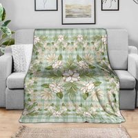 Squares Maile Leaf Blanket Turquoise Palaka Hawaiian Quilt Pattern - Polynesian Pride