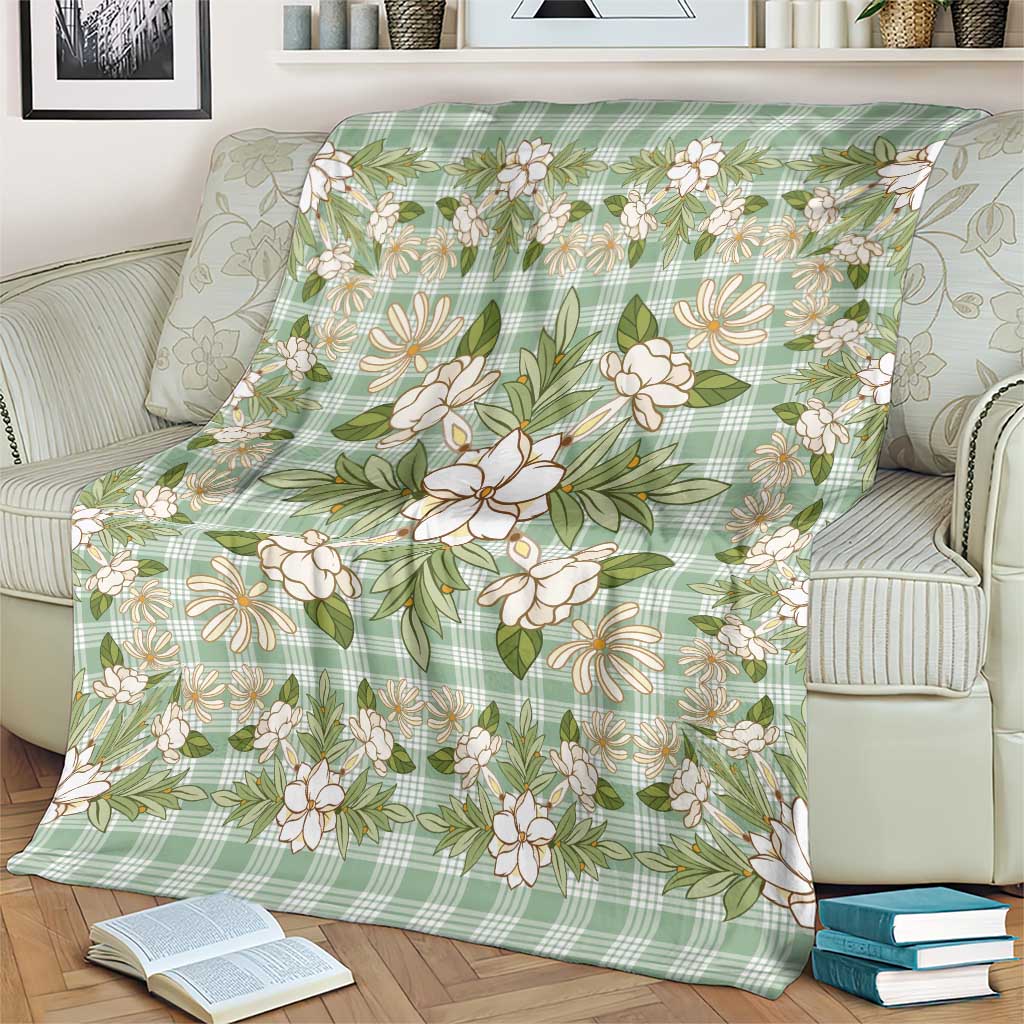 Squares Maile Leaf Blanket Turquoise Palaka Hawaiian Quilt Pattern - Polynesian Pride