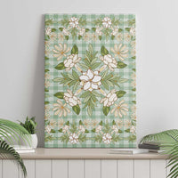 Squares Maile Leaf Canvas Wall Art Turquoise Palaka Hawaiian Quilt Pattern - Polynesian Pride