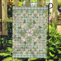 Squares Maile Leaf Garden Flag Turquoise Palaka Hawaiian Quilt Pattern - Polynesian Pride