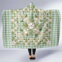 Squares Maile Leaf Hooded Blanket Turquoise Palaka Hawaiian Quilt Pattern - Polynesian Pride