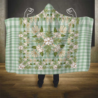 Squares Maile Leaf Hooded Blanket Turquoise Palaka Hawaiian Quilt Pattern - Polynesian Pride