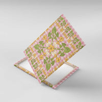 Squares Puakenikeni and Kalo Canvas Wall Art Pink Palaka Hawaiian Quilt Pattern - Polynesian Pride