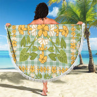 Squares Puakenikeni and Kalo Beach Blanket Turquoise Palaka Hawaiian Quilt Pattern - Polynesian Pride