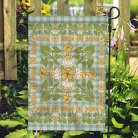 Squares Puakenikeni and Kalo Garden Flag Turquoise Palaka Hawaiian Quilt Pattern - Polynesian Pride