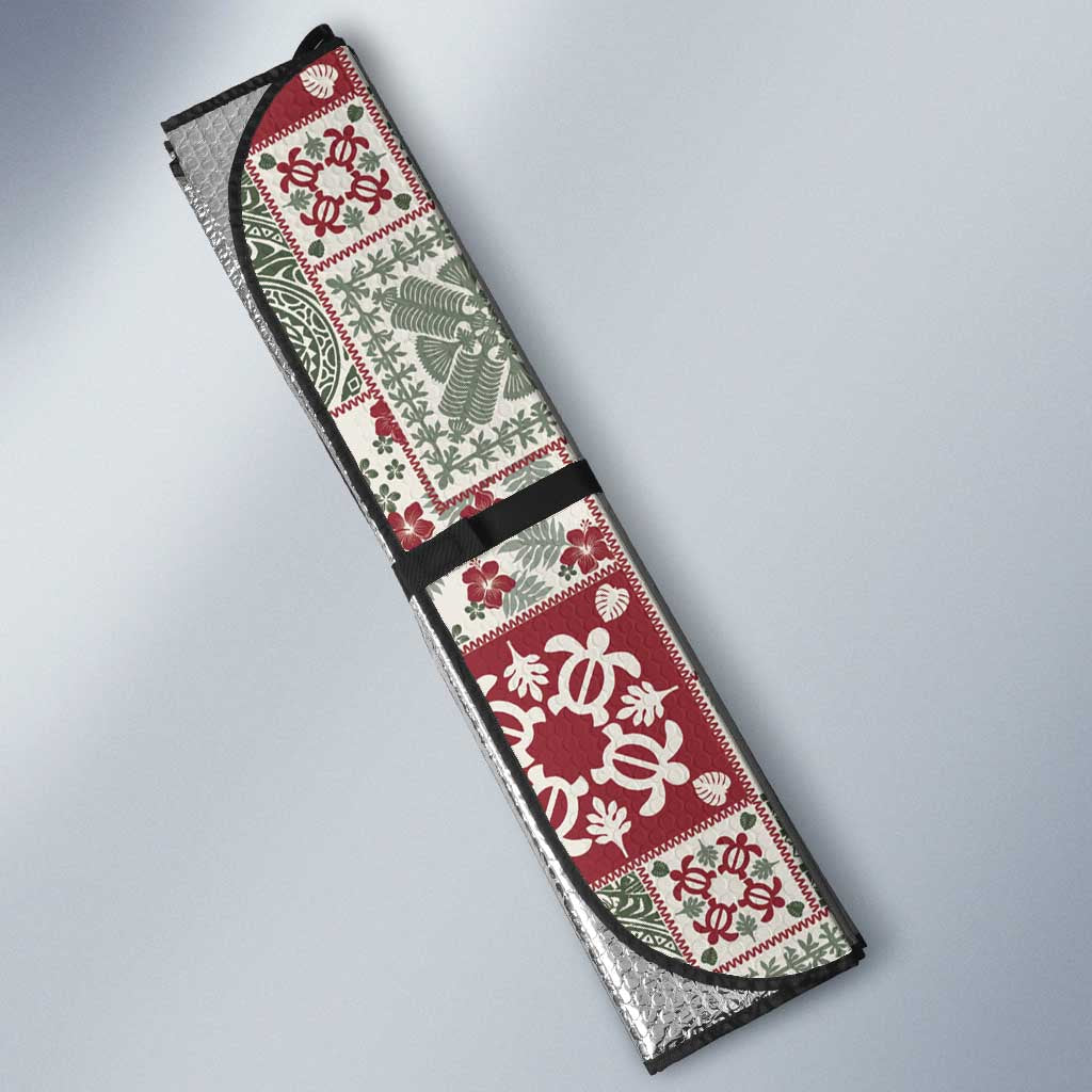 Mele Kalikimaka Hawaii Christmas Auto Sun Shade Aloha Spirit with Hawaiian Quilt Pattern - Polynesian Pride